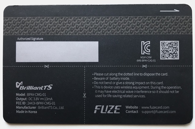 Fuze card back