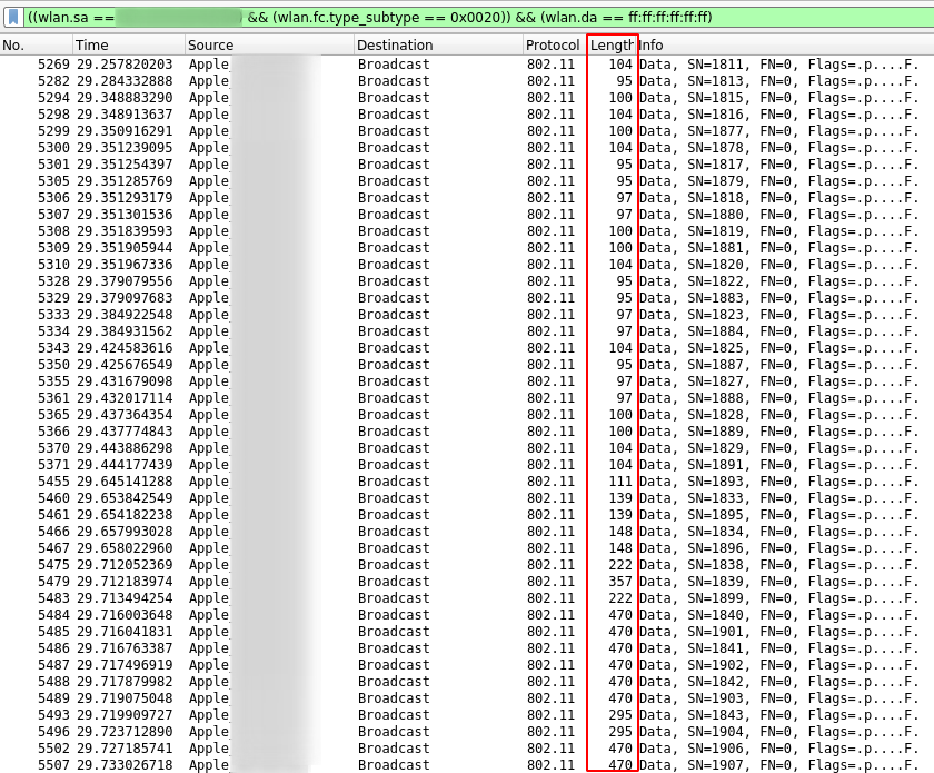 Example Wireshark capture