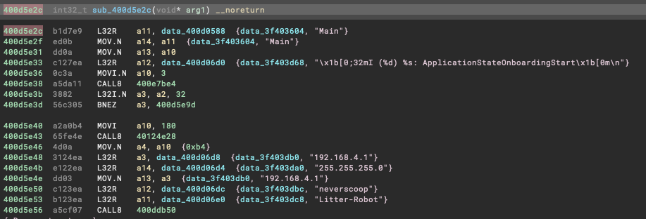 Binary Ninja view with semi readable code.