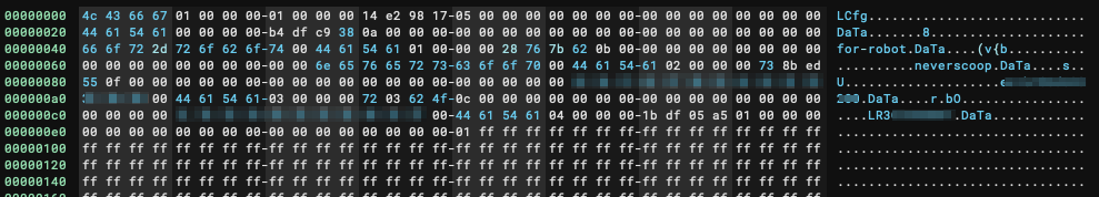 ImHex view of the config partition.